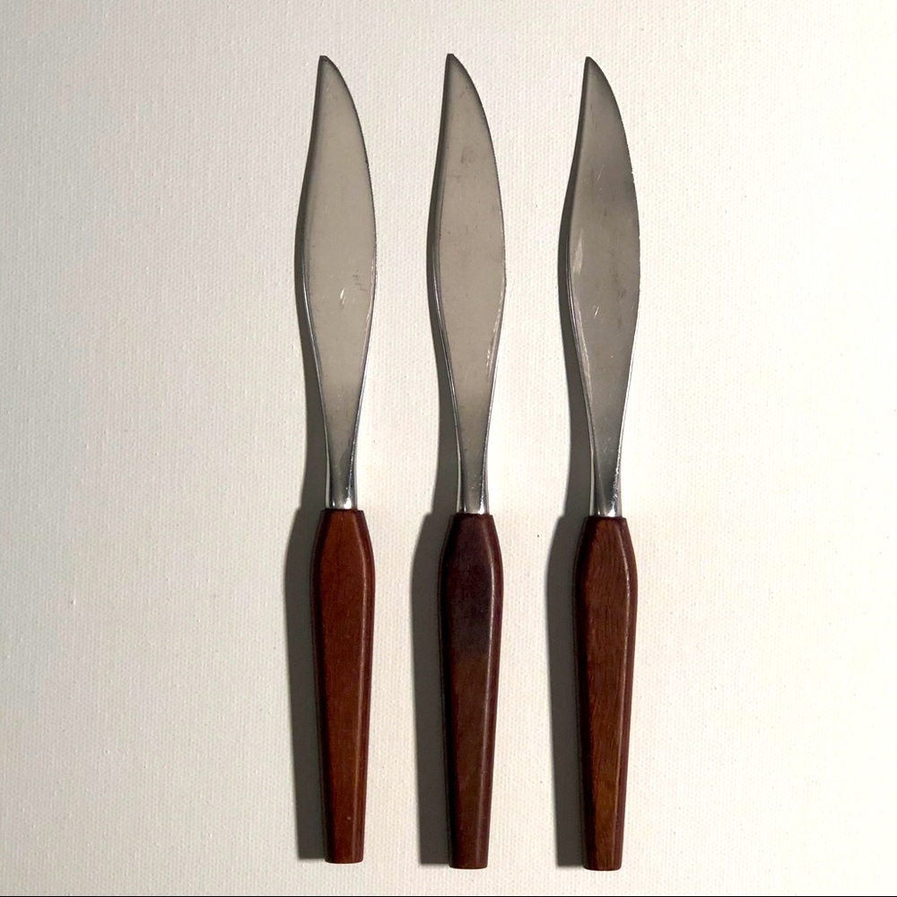 3 Midcentury fish knives. Danish Modern.